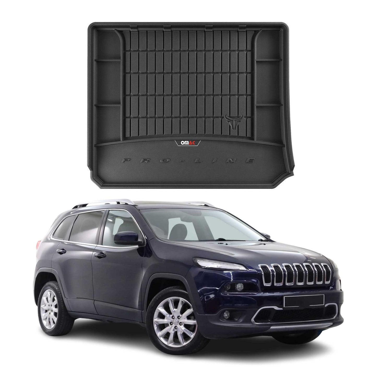 OMAC USA Premium Cargo Liner for Jeep Cherokee – Fits 2014-2023 – All Weather Heavy Duty Black Trunk Mat