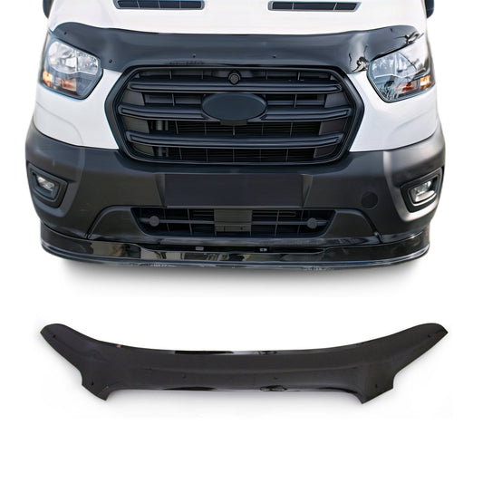 OMAC USA Front Bug Shield Hood Deflector for Van – Fits 2021-2025 Ford Transit – Smoke Black Acrylic (1 Pc)