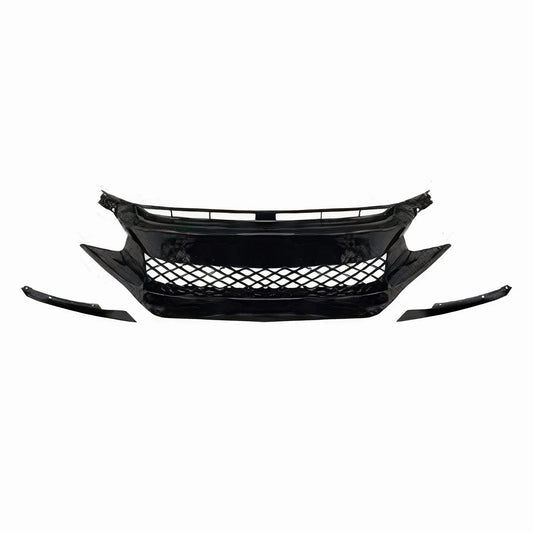 OMAC USA Front Grille Hood Type R Style for Honda Civic Sedan – Fits 2016–2021 – Honeycomb Mesh Design, Custom Fit