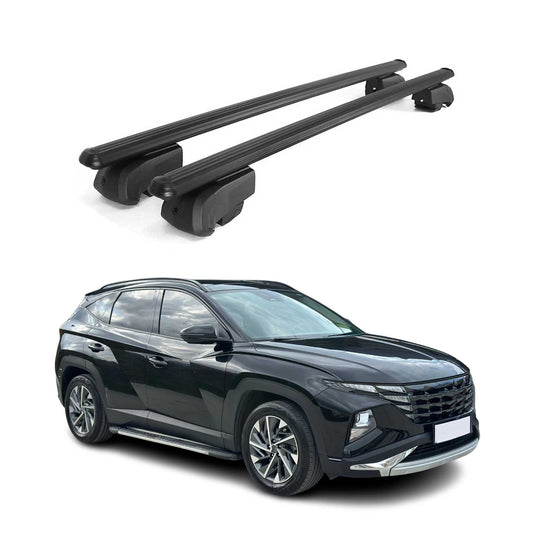 OMAC USA Roof Rack Cross Bars for Car – Fits 2022-2025 Hyundai Tucson (Excludes Models Without OEM Fixed Points) – Aluminium Black (2 Pcs)