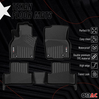 OMAC USA Premium Floor Mats Liners – Fits 2022–2025 Mazda CX-60 – Front & Rear All Weather Heavy Duty Black
