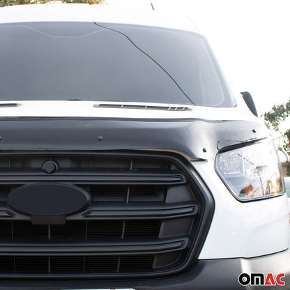 OMAC USA Front Bug Shield Hood Deflector for Van – Fits 2021-2025 Ford Transit – Smoke Black Acrylic (1 Pc)