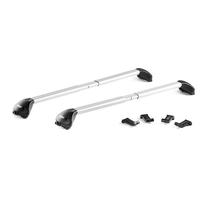 OMAC USA Adjustable Roof Rack Cross Bars Luggage Carrier for Flush Roof Rails (39"-51") – Aluminium Silver (2 Pcs)