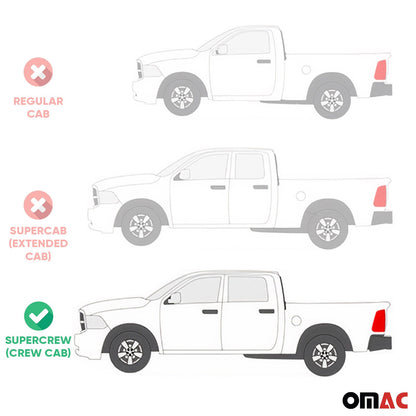 OMAC USA Premium Floor Mats for Truck – First & Second Row – fits with 2019–2024 RAM 1500 Limited Crew Cab – Black (3 Pcs)