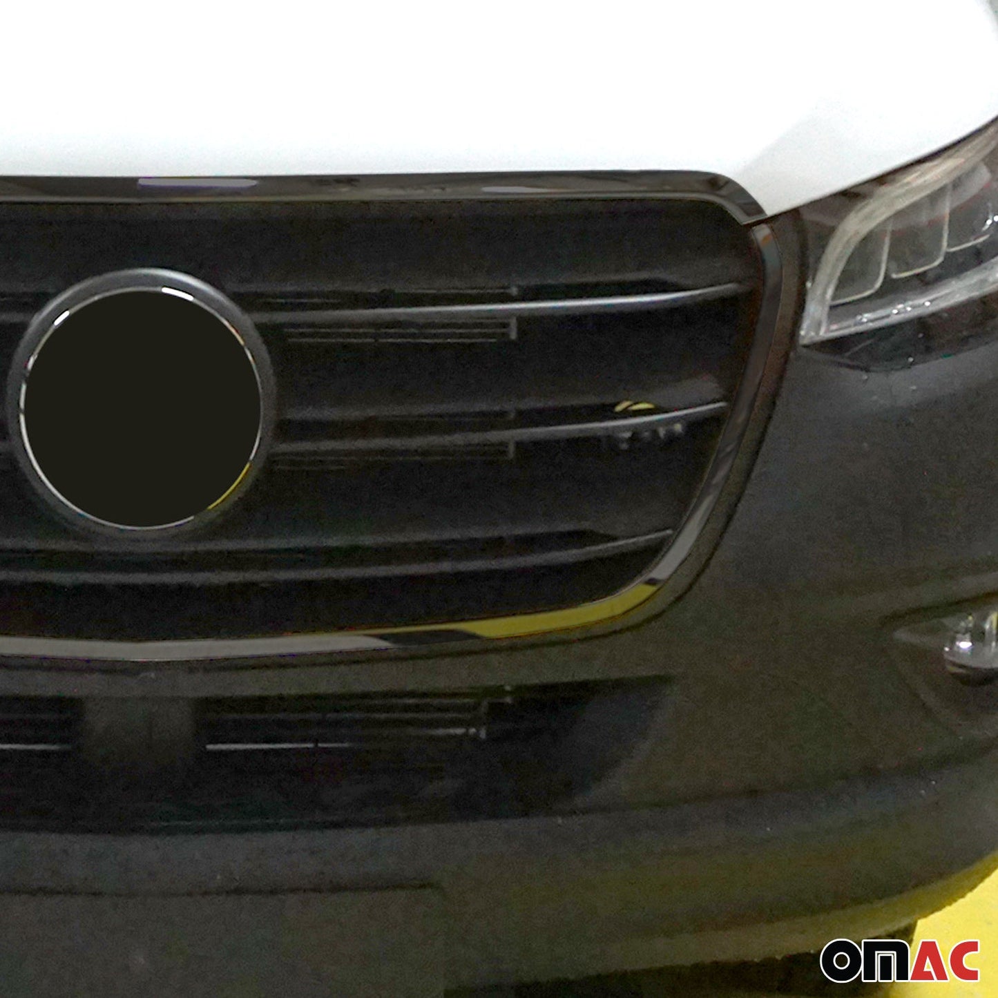 OMAC USA Front Bumper Grill Trim for Van – Fits 2019-2025 Mercedes Sprinter W907/910 – Stainless Steel Dark Chrome, 4 Pcs