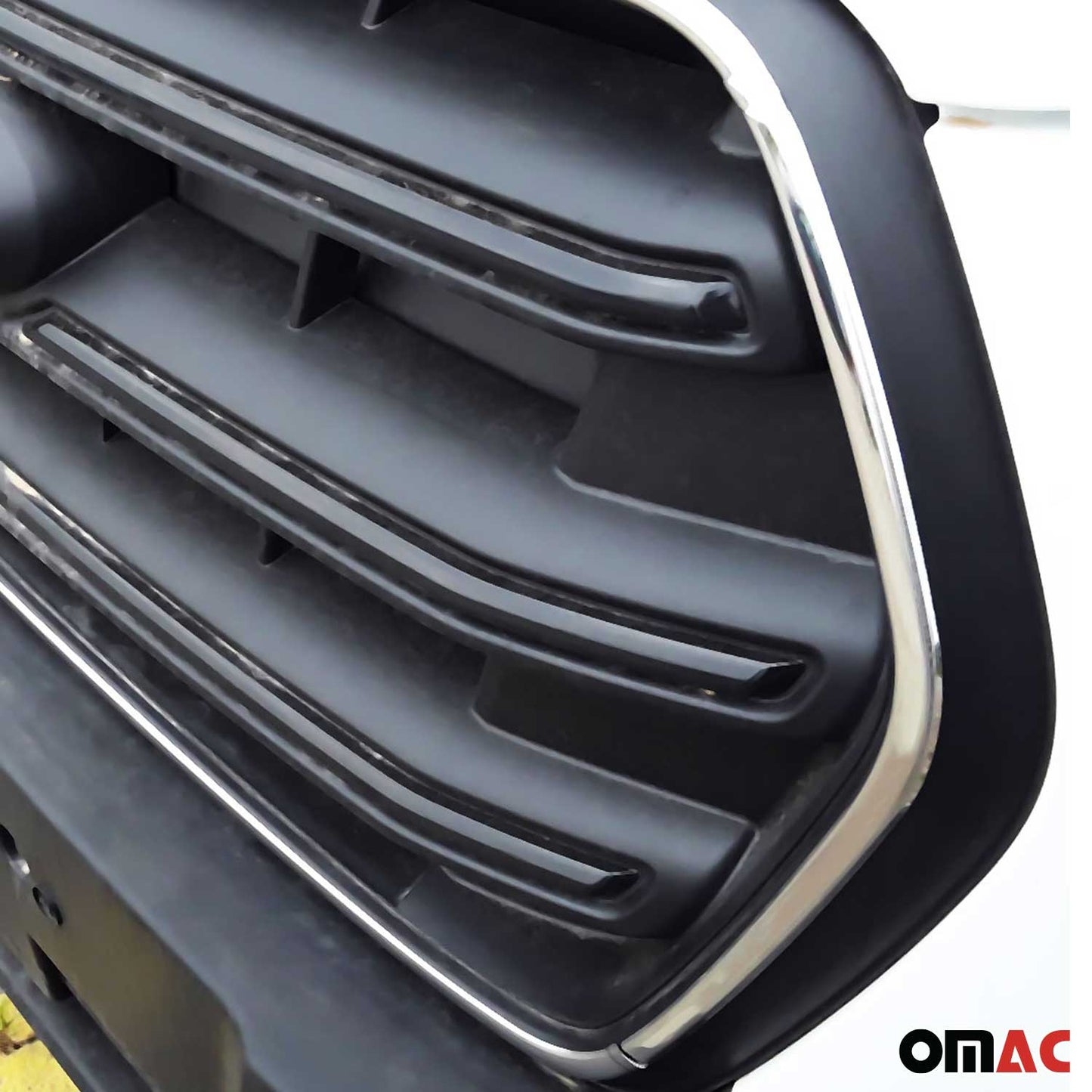 OMAC USA Front Bumper Grille Trim – Fits 2021–2025 Ford Transit 150/250/350 – Stainless Steel Chrome Mirror Finish, 4 Pcs
