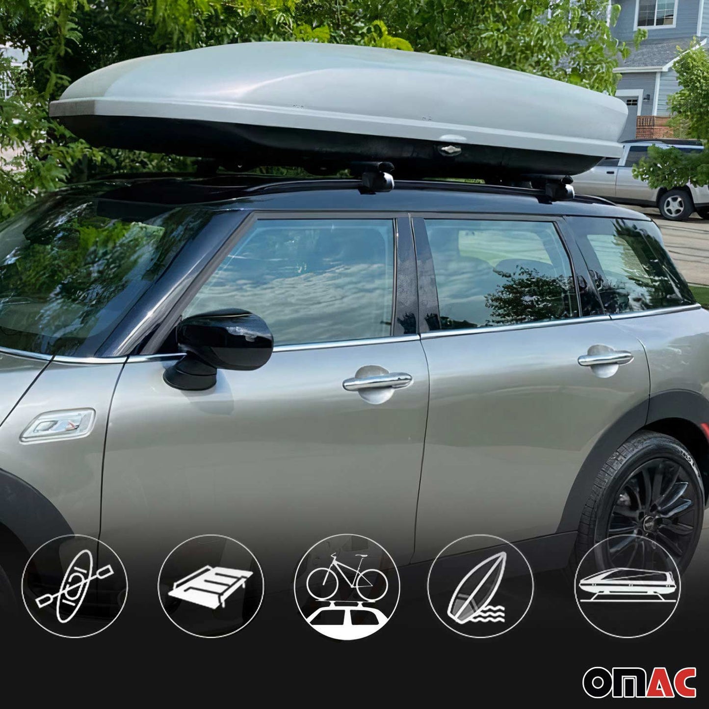 Omac USA Roof Rack Cross Bars Luggage Carrier for Cars – Fits with 2020-2025 Hyundai Palisade (2 Pcs, Black, Aluminum)
