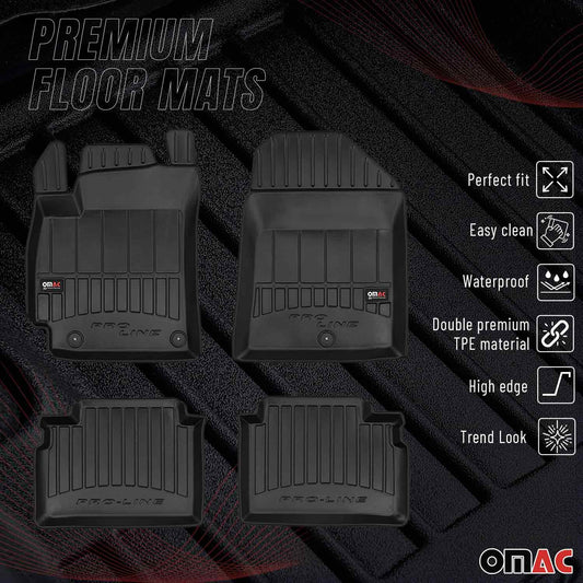 OMAC USA Premium Floor Mats Liners for Cars – Fits 2016-2020 Hyundai Elantra (Black, 4 Pcs, All Weather Heavy Duty)