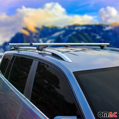Omac USA Roof Rack Cross Bars Luggage Carrier for SUV – Fits with 2017-2025 Mazda CX-5 (2 Pcs, Silver, Aluminum)
