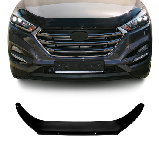 OMAC USA Front Bug Shield Hood Deflector for SUV – Fits 2016-2021 Hyundai Tucson – Smoke Black Acrylic (1 Pc)