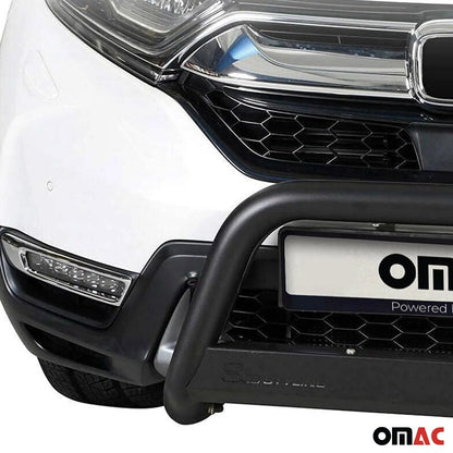 OMAC USA Bull Bar Push Front Bumper Grille for SUV – Fits 2020-2022 Honda CR-V Hybrid – Black Steel (1 Pc)