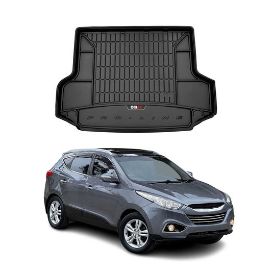 OMAC USA Premium Cargo Liner Trunk Rubber Mat for SUV – Fits with 2010-2015 Hyundai Tucson (No Trunk Shelf) – All Weather Heavy Duty, Black (1 Pc)
