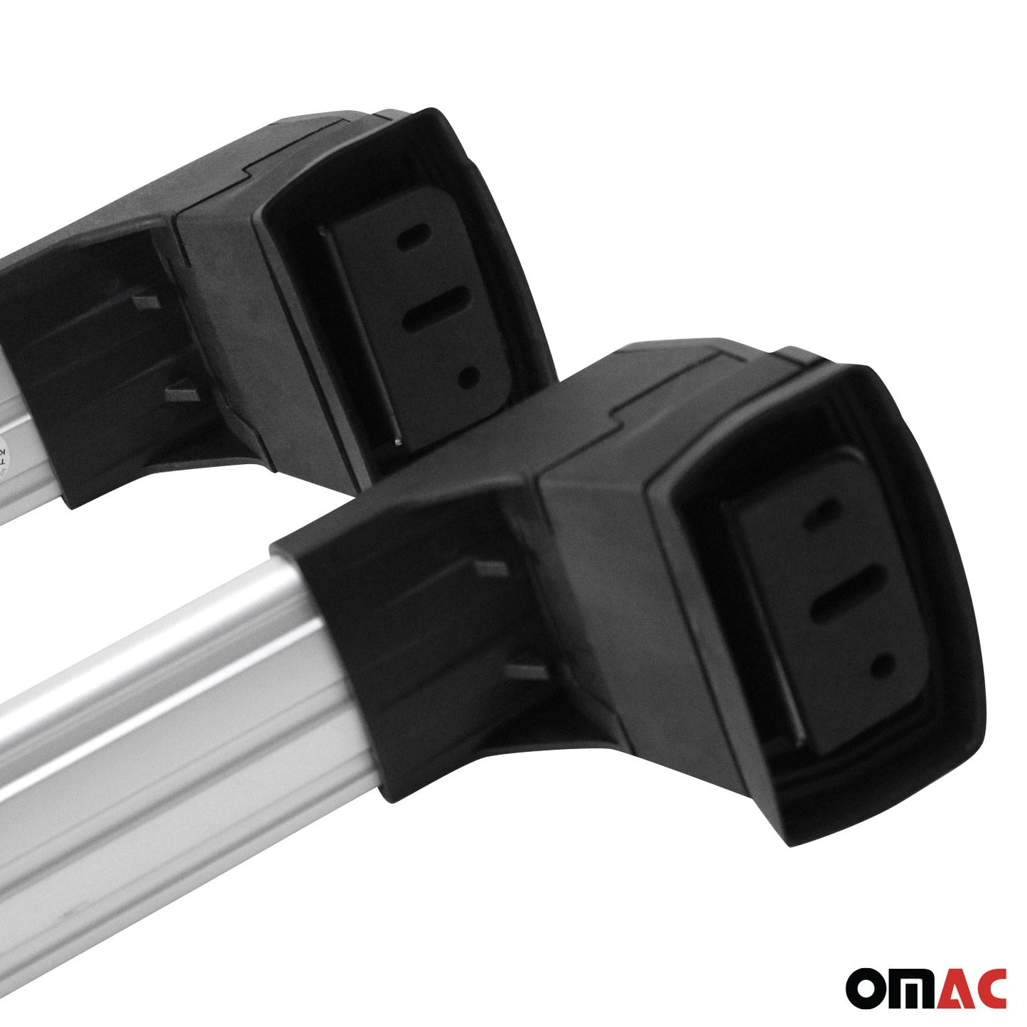 OMAC USA Roof Rack Cross Bars for Car – Fits 2004-2012 BMW 3 Series E90 Sedan / E91 Touring – Aluminium Silver (2 Pcs)