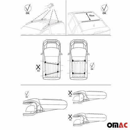 Omac USA Roof Rack Cross Bars Luggage Carrier for SUV – Fits with 2015-2023 Jeep Renegade (2 Pcs, Silver, Aluminum)
