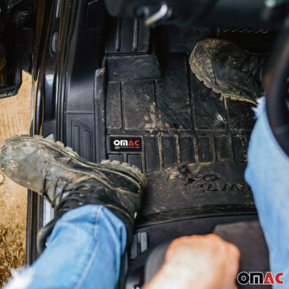 OMAC USA Premium Floor Mats Liners for Cars – Fits 2004-2014 Ford Mustang (Black, 4 Pcs, All Weather Heavy Duty)