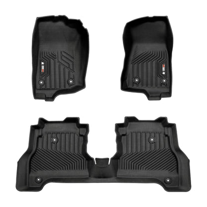 OMAC USA Premium Floor Mats Liners for Truck – Fits 2020–2025 Jeep Gladiator – First & Second Row Set All Weather Heavy Duty Black (3 Pcs)