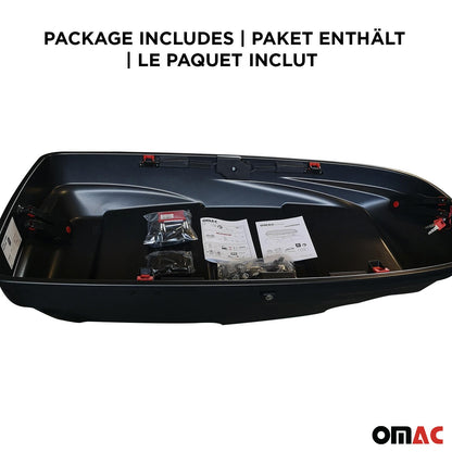 OMAC USA Roof Cargo Box for Car/SUV – 8 Cu Ft Rooftop Luggage Carrier Dual-Side Opening – Matt Black (1 Pc)