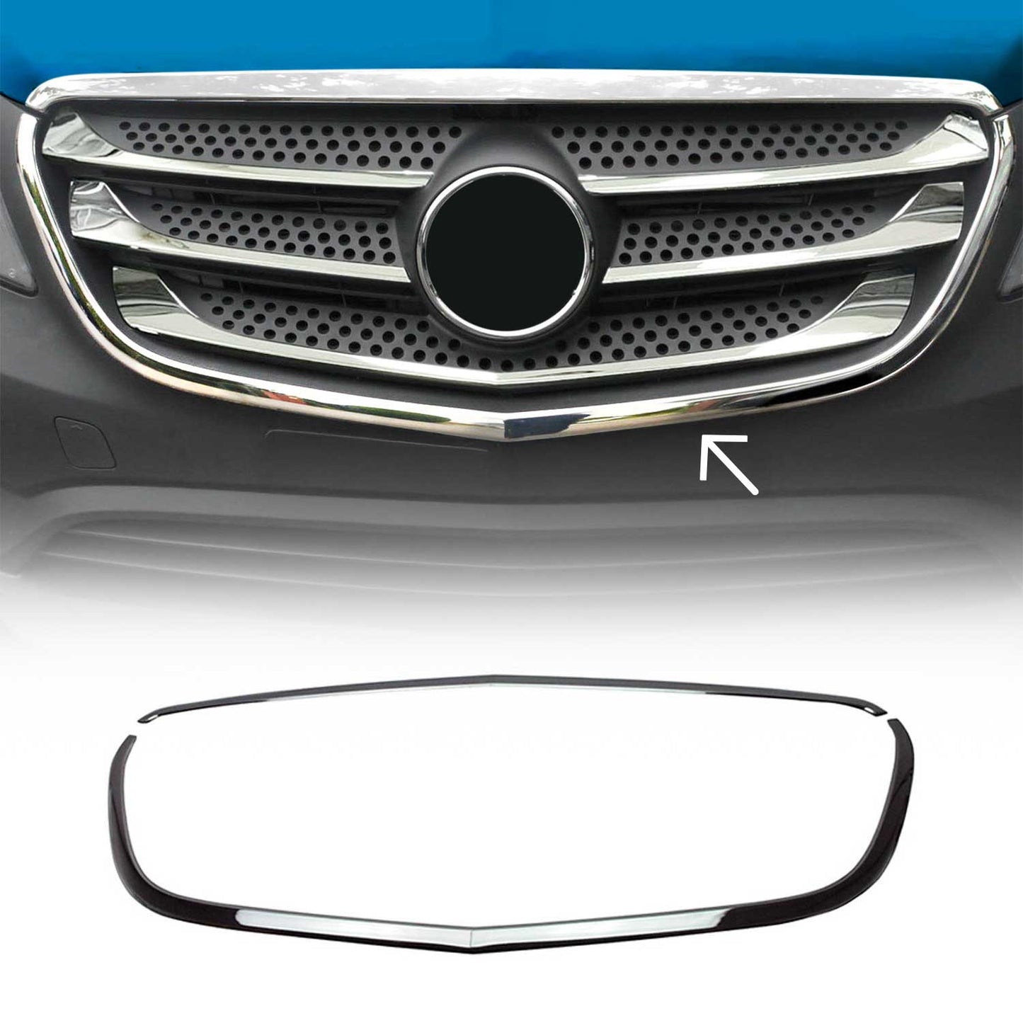 OMAC USA Front Bumper Grill Trim for Mercedes Metris – Fits 2016–2020 – Stainless Steel Chrome Mirror Finish, 2-Pc