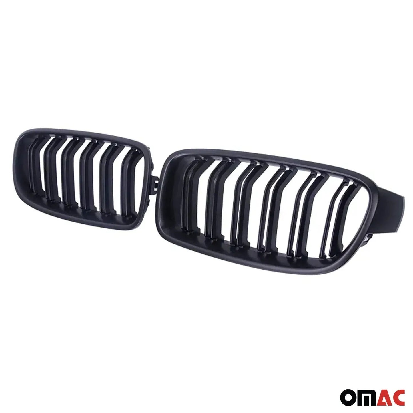 OMAC USA M-Tech Front Kidney Grille – Fits 2012-2019 BMW 3 Series F30 F31 – Gloss Black Single Slat (2 Pcs)