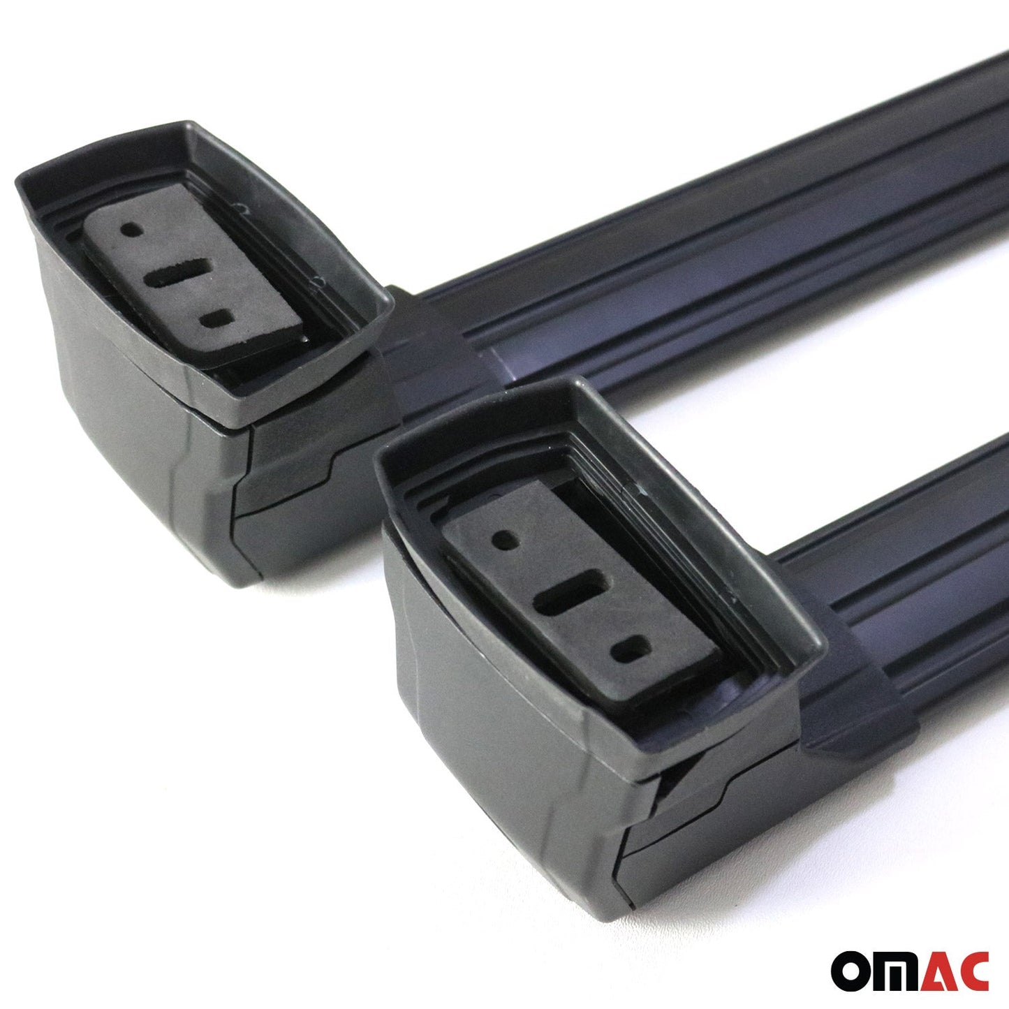 OMAC USA Roof Rack Cross Bars Luggage Carrier for Fix Point – Fits with 2004-2012 BMW 3 Series E90 Sedan / E91 Touring – Aluminium Black (2 Pcs)
