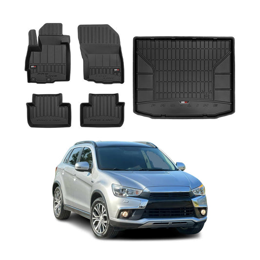 OMAC USA Premium Floor Mats Liners for SUVs – Fits 2011-2024 Mitsubishi Outlander Sport (Black, 4 Pcs)