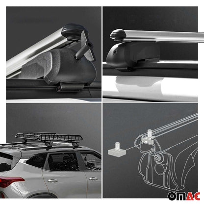 OMAC USA Roof Rack Cross Bars Luggage Carrier for SUV – Fits with 2011-2016 Kia Sportage (2 Pcs, Silver, Aluminum)