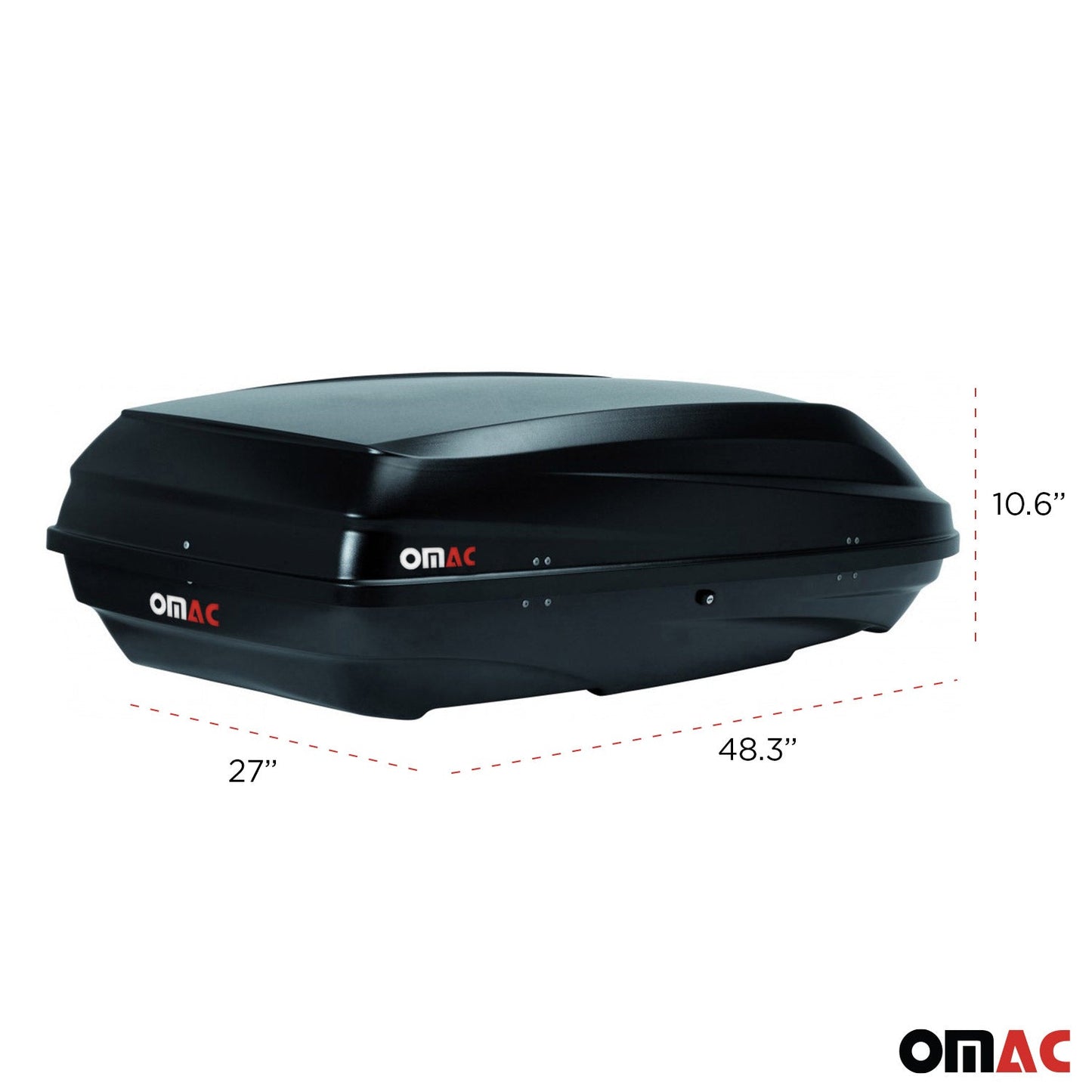 OMAC USA Roof Cargo Box for Car/SUV – 8 Cu Ft Rooftop Luggage Carrier Dual-Side Opening – Matt Black (1 Pc)