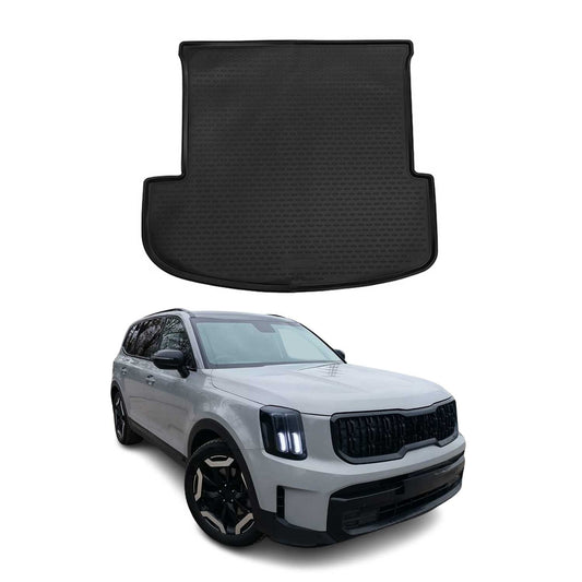OMAC USA Semi-Custom Fit Cargo Liner Trunk Mat for SUV – Fits 2020–2025 Kia Telluride 2nd Row (Black, Waterproof)