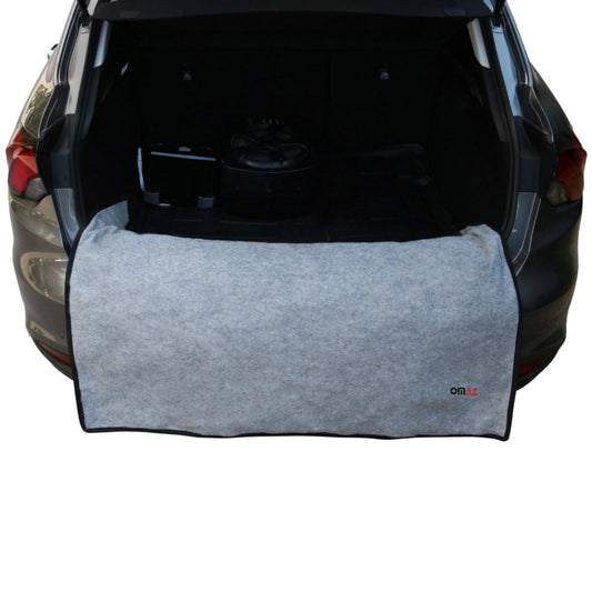 OMAC USA Rear Bumper Protector & Cargo Liner – Universal Fit Truck & Car – Fabric Pet Trunk Mat, Grey (1 Pc)