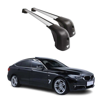 Omac USA Roof Rack Cross Bars Luggage Carrier for Car – Fits with 2014-2019 BMW 3 Series GT F34 (2 Pcs, Silver, Aluminum)