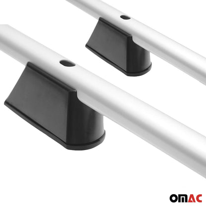Omac USA Roof Rack Rails Side Rails for Compact Crossover SUV – Fits with 2011-2024 Mitsubishi Outlander Sport (2 Pcs, Silver, Aluminum)