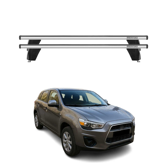 OMAC USA Roof Rack Cross Bars for Car – Fits 2011-2015 Mitsubishi Outlander Sport (Excludes Models Without OEM Fixed Points) – Aluminium Silver (2 Pcs)