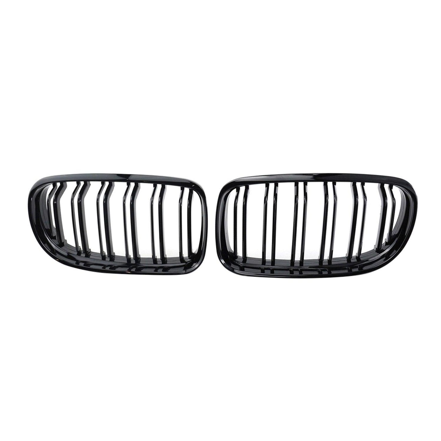 OMAC USA Front Kidney Grille M4 Style – Fits 2009-2012 BMW 3 Series E90 E91 E92 E93 FL – Gloss Black Dual Slat (2 Pcs)