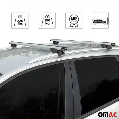 OMAC USA Roof Rack Cross Bars for Car – Fits 2015-2019 Mercedes GLA-Class X156 (Excludes Models Without OEM Fixed Points) – Aluminium Silver (2 Pcs)