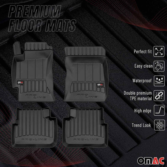 OMAC USA Premium Floor Mats Liners for Cars – Fits 2009-2013 Subaru Forester (Black, 4 Pcs, All Weather Heavy Duty)