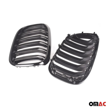 OMAC USA Front Kidney Grille for Cars – Fits 2019–2021 BMW X6 G06 (Gloss Black, 1Pc)