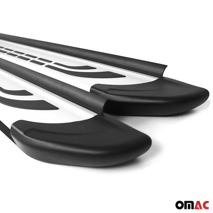 Omac USA Aluminum Running Boards, Side Steps for SUV – Fits with 2008-2015 Land Rover LR2 – Silver & Black (2 Pcs)