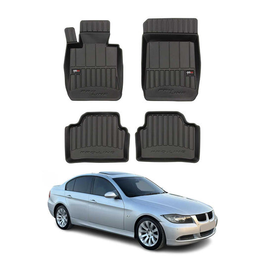 OMAC USA Premium Floor Mats Liners for Sedans – Fits 2006-2011 BMW 3 Series E90 E91 RWD (Black, 4 Pcs, All Weather)
