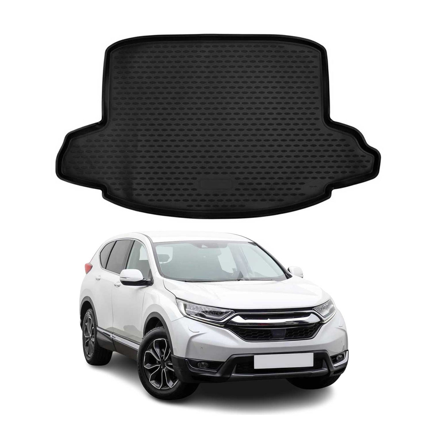 OMAC USA Semi-Custom Fit Cargo Liner Trunk Mat for SUVs – Fits 2017–2022 Honda CR-V Lower Trunk (Black, Waterproof)