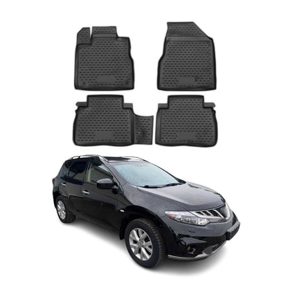 OMAC USA Floor Mats Liners Full Set All Weather for SUV – Fits with 2009-2014 Nissan Murano – Black (4 Pcs)