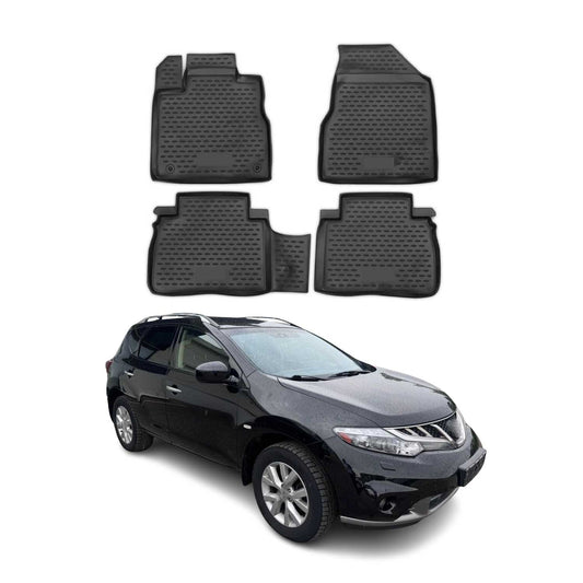 OMAC USA Floor Mats Liners Full Set All Weather for SUV – Fits with 2009-2014 Nissan Murano – Black (4 Pcs)