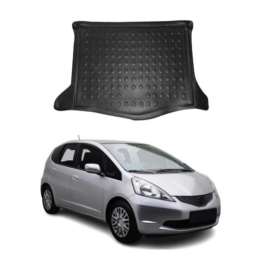 OMAC USA Semi-Custom Fit Cargo Liner Trunk Mat for Hatchback – Fits 2009–2013 Honda Fit (Black, Waterproof)