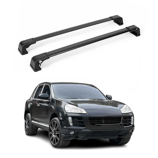 OMAC USA Roof Rack Cross Bars for SUV – Fits with 2003-2010 Porsche Cayenne – Aluminium Black (2 Pcs)
