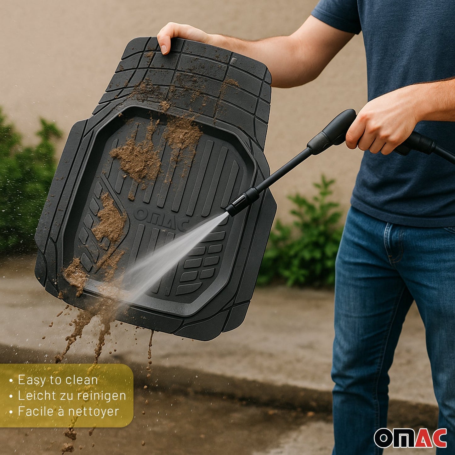 Omac USA Semi-Custom Rubber Floor Mats Liners for Cars – Fits with 2019-2024 Suzuki Jimny (4 Pcs)
