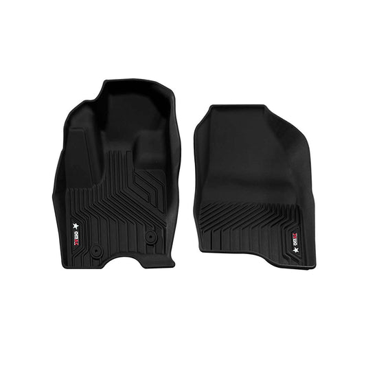 OMAC USA Premium Floor Mats Liners for SUV – Fits 2011–2015 Ford Explorer – First Row Front All Weather Heavy Duty Black (2 Pcs)