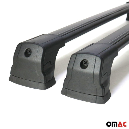 OMAC USA Roof Rack Cross Bars Luggage Carrier for Fix Point – Fits with 2004-2012 BMW 3 Series E90 Sedan / E91 Touring – Aluminium Black (2 Pcs)