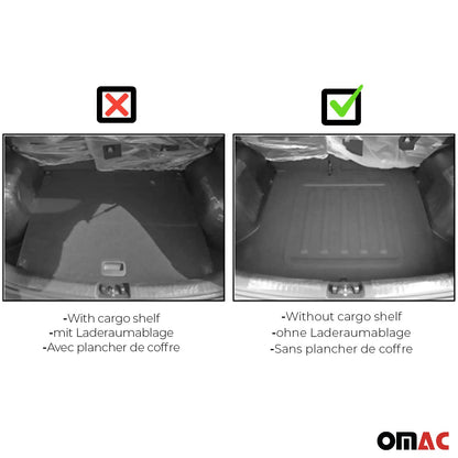 OMAC USA Semi-Custom Fit Cargo Liner Trunk Mat for SUV – Fits 2017–2022 Kia Niro (Black, Waterproof)