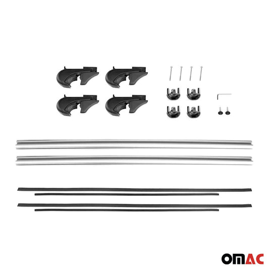 OMAC USA Roof Rack Cross Bars for Toyota Highlander – 2008–2013 – Aluminium Silver (2 Pcs)