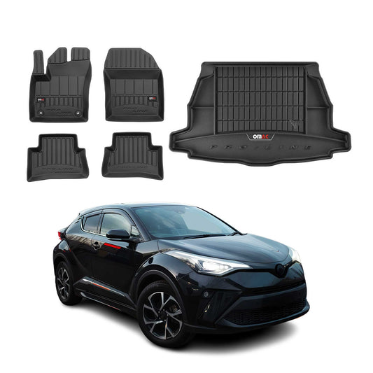 Omac USA Premium Rubber Floor Mats & Cargo Liner for Cars – Fits with 2018-2022 Toyota C-HR (5 Pcs)