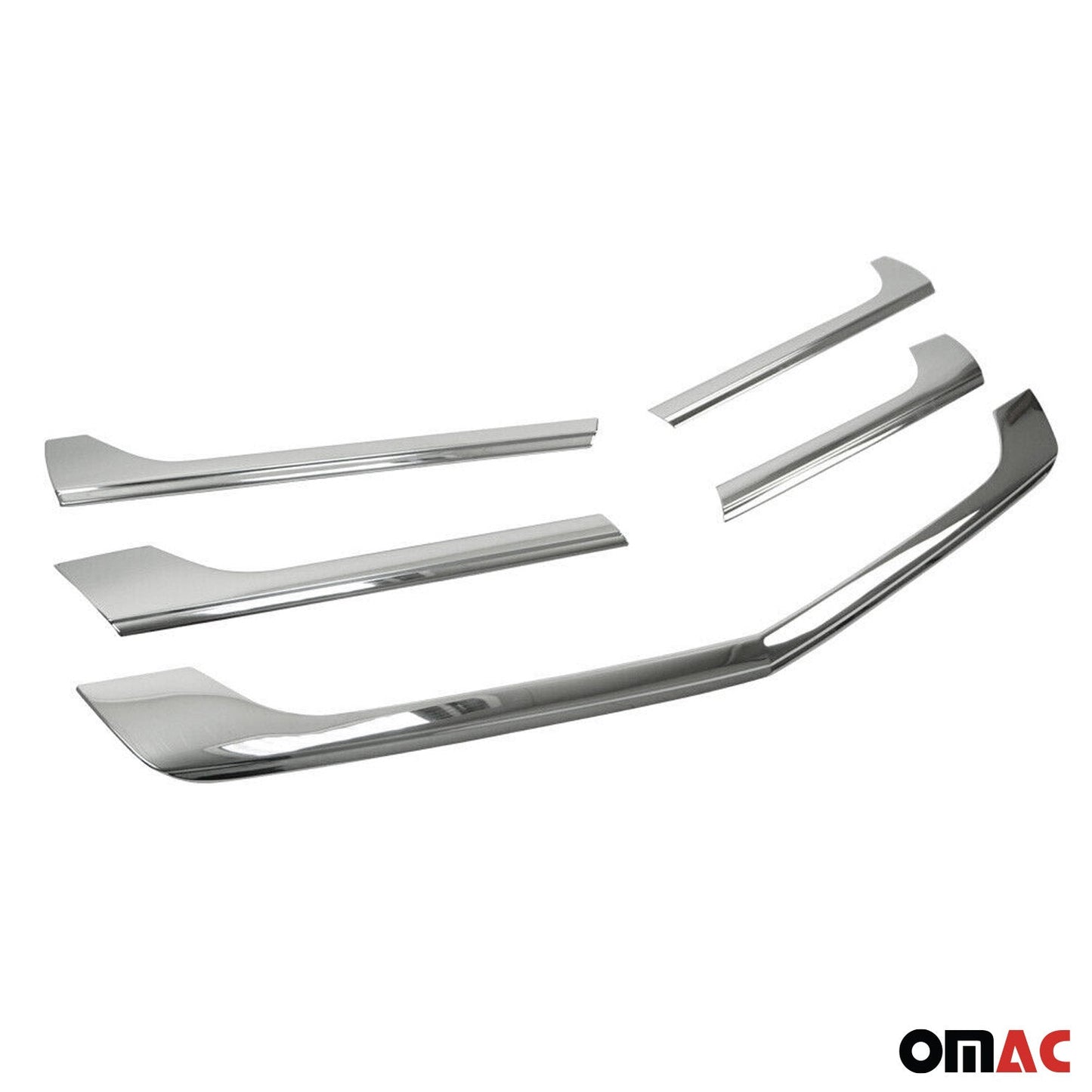 OMAC USA Front Bumper Grill Trim for Van – Fits 2014–2018 Mercedes Sprinter W906 – Stainless Steel Chrome Molding, Silver 5-Pc
